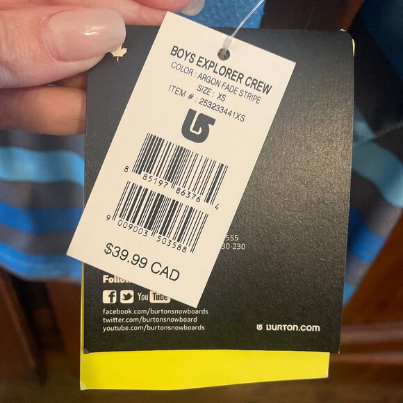 NWT Burton Boys Explorer Crew Snowboard Layering Shirt XS - Picture 4 of 6